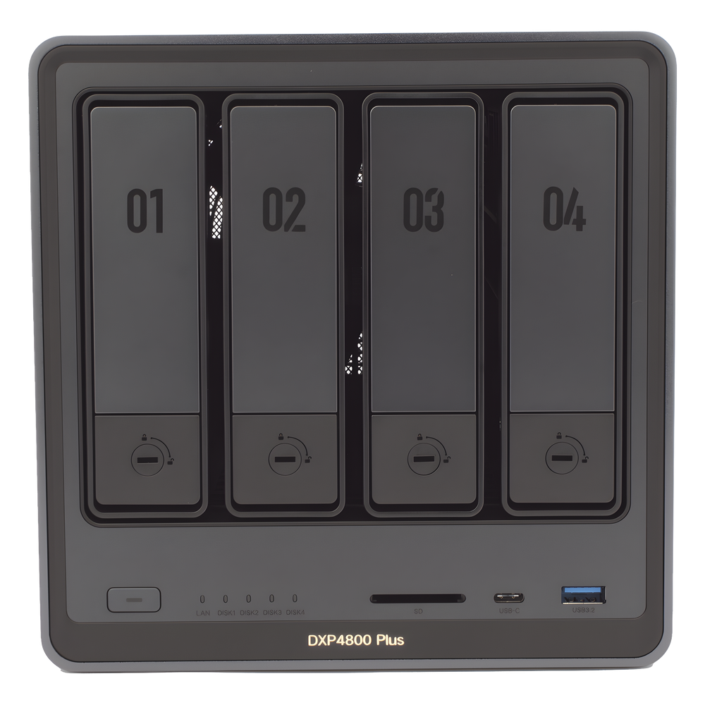 NAS UGREEN NASync DXP4800 Plus / Procesador Intel Pentium Gold 8505 5 Núcleos / 4 Bahías SATA + 2 M.2 NVMe PCIe 4.0 / 8GB DDR5 Expandible a 64GB / 10GbE + 2.5GbE / USB 3.2 Gen 2 Tipo C / HDMI 4K / Sistema Almacenamiento Conectado Red