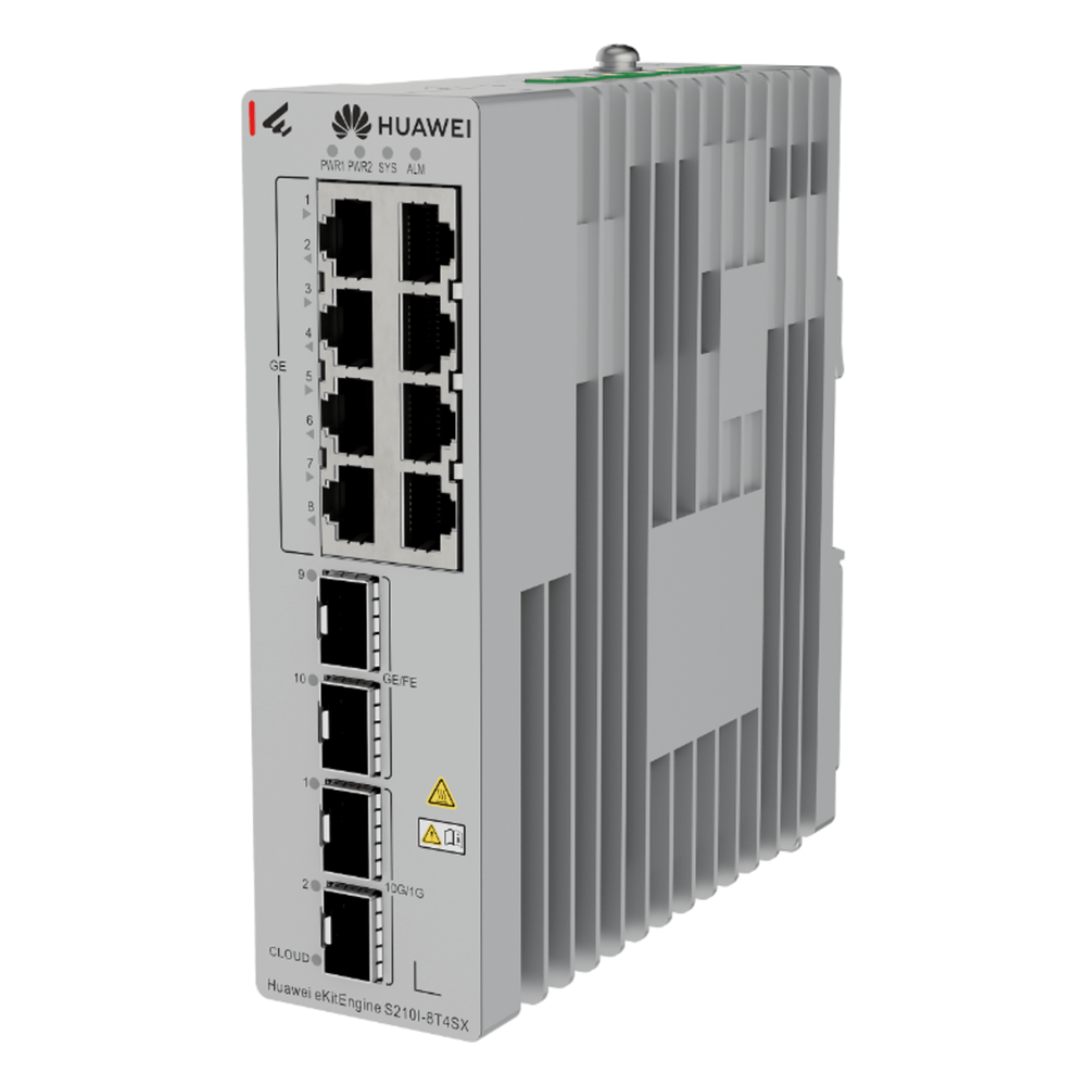 Switch Industrial eKit / 8 Puertos Gigabit + 2 SFP + 2 SFP+ / Montaje en Riel DIN / Fuente Redundante 1+1 : 9.6 a 50 VCD / Libre de licenciamiento / Gestión gratuita desde la Nube