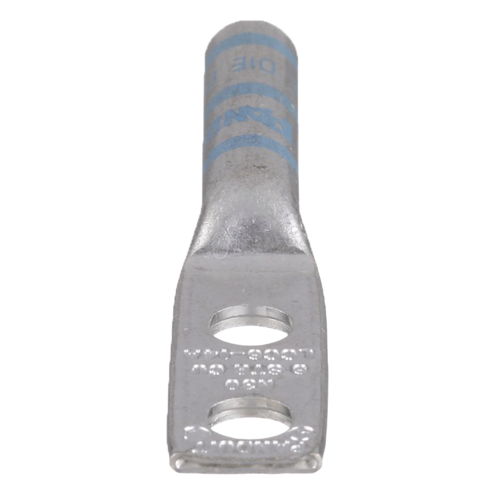 Zapata de compresión LCC6-14A-L para cal. 6 Awg, Doble barreno para tornillo prisionero de 1/4, Espaciado de orificio 16mm, 1 Pz