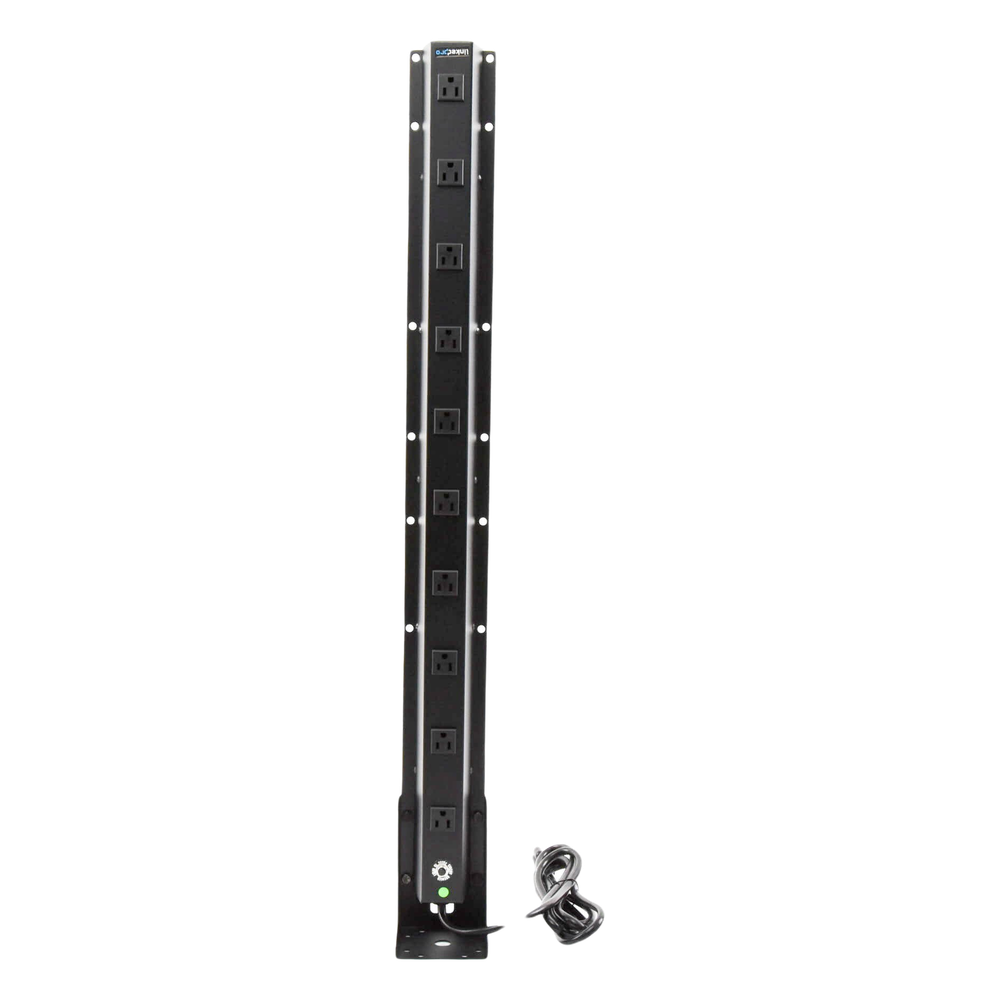 PDU Vertical de 10 Contactos (NEMA 5-15R). Volt. Ent./Sal.: 120Vca/15A compatible con Racks EIRL y EIQR.