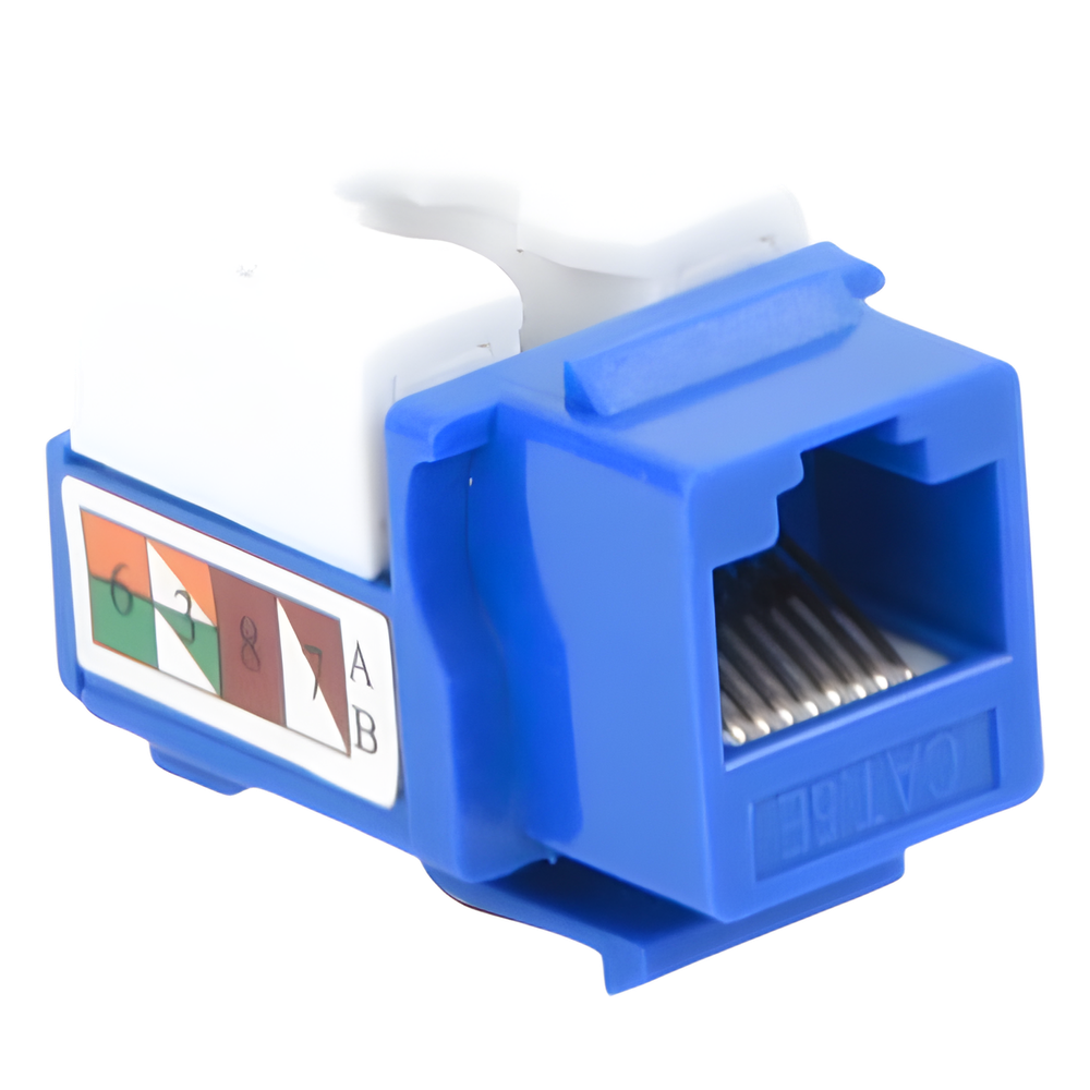 Módulo Jack Keystone Cat5e con Terminación 110 (Punchdown) para Faceplate - Color Azul