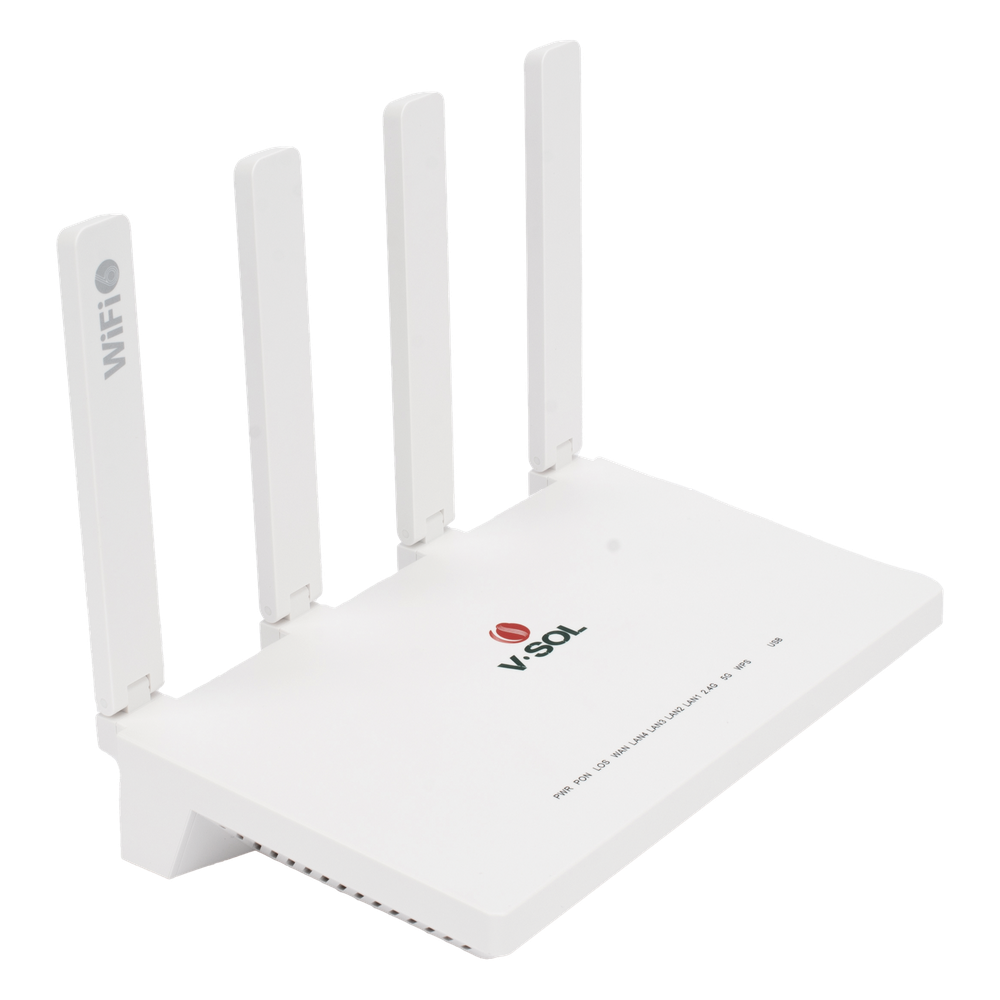 ONU GPON/EPON con Wi-Fi 6 AX1500 / 4 Puertos Gigabit / Puerto PON SC/UPC, Hasta 1500 Mbps