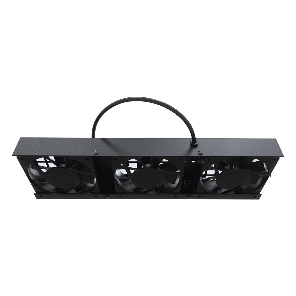 Kit de 3 Ventiladores 110 Vca (12 x 12 cm) con Clavija para Gabinete de Piso