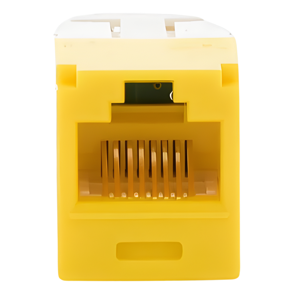Conector Jack RJ45 Estilo TG, Mini-Com, Categoría 6, de 8 Posiciones y 8 Cables, Color Amarillo