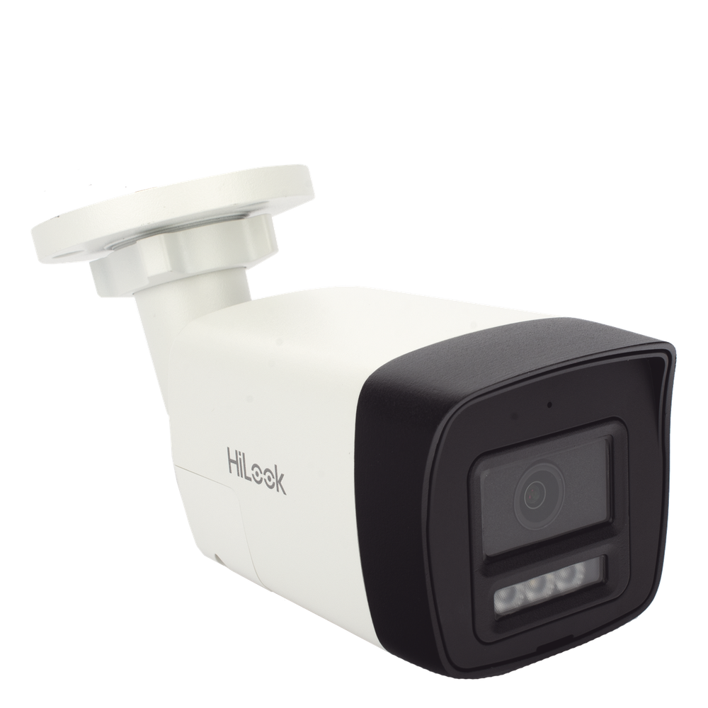 [Audio Bidireccional + Dual Light + ColorVu] Bala TURBOHD 2 Megapixel (1080p) / Lente 2.8 mm / 30 mts IR EXIR + 20 mts Luz Blanca / Micrófono y Bocina Integrado / Exterior IP67 / Metal / dWDR