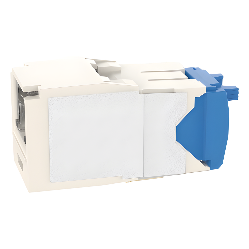 Conector Jack RJ45 Estilo TG con Ventana, Mini-Com, Categoría 6A, de 8 Posiciones y 8 Cables, Color Blanco