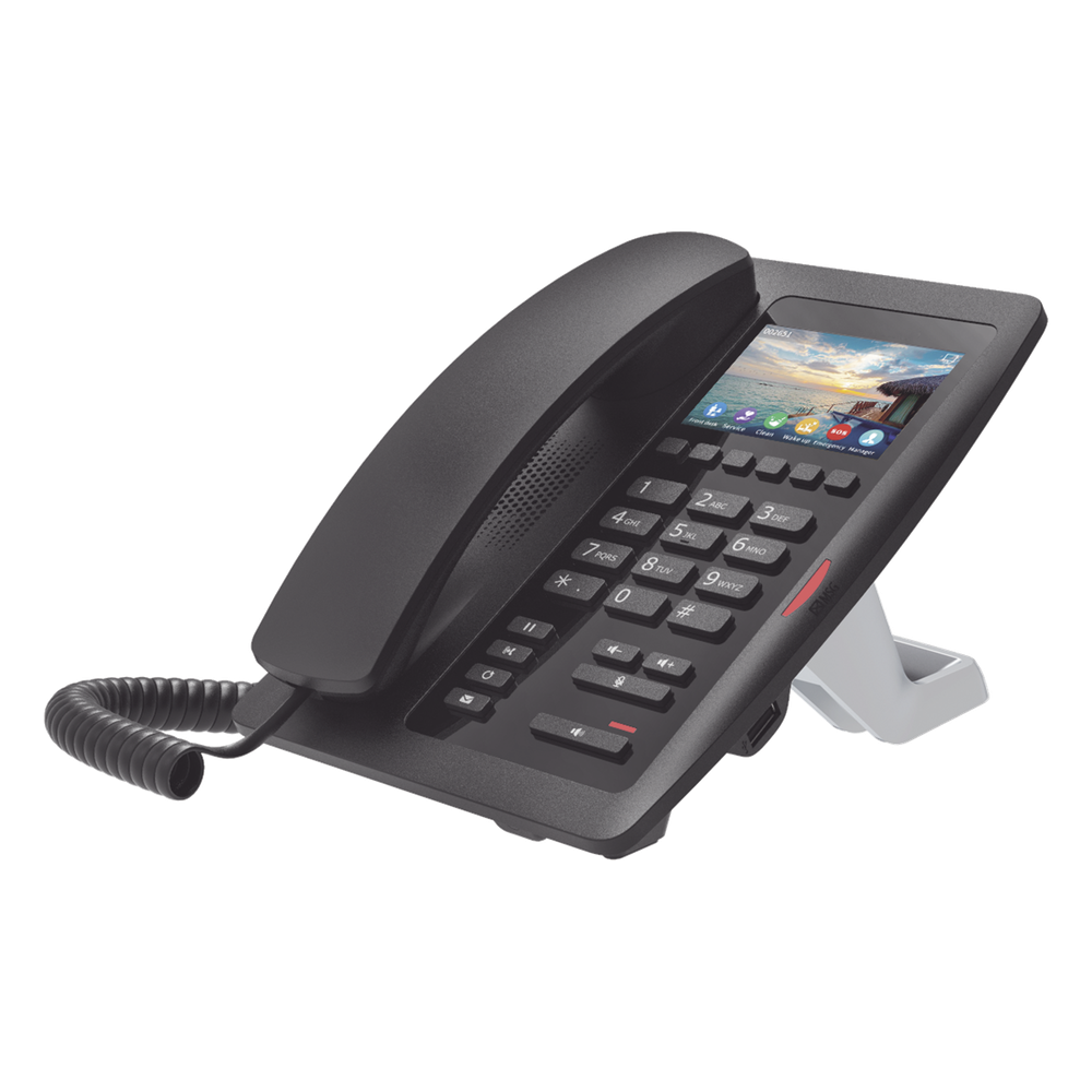 (H5W Color Negro)Teléfono IP WiFi para Hotelería, profesional de gama alta con pantalla LCD de 3.5 pulgadas a color, 6 teclas programables para servicio rápido (Hotline) PoE