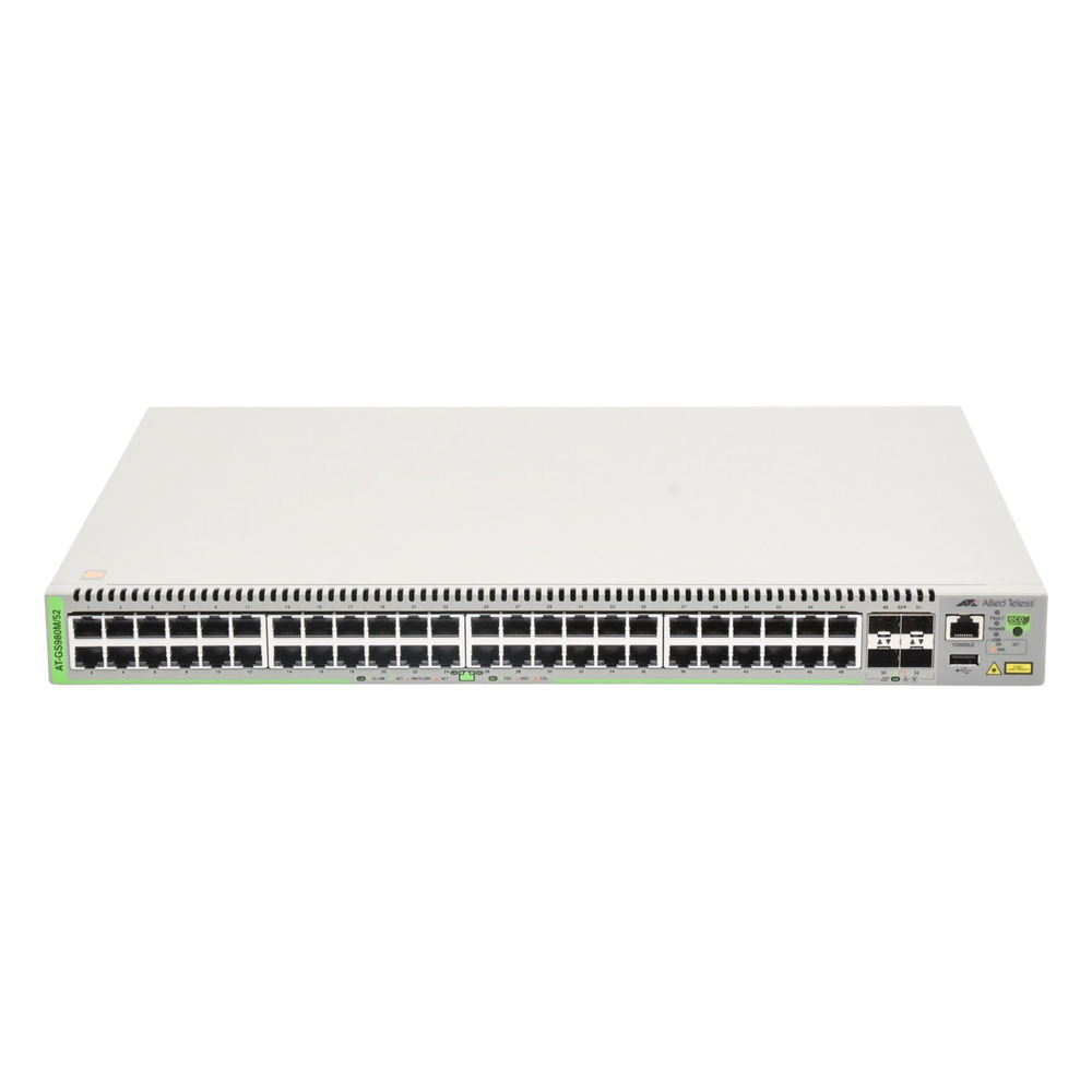 Switch Administrable CentreCOM GS980M, Capa 3 de 48 puertos 10/100/1000Mbps + 4 SFP Gigabit