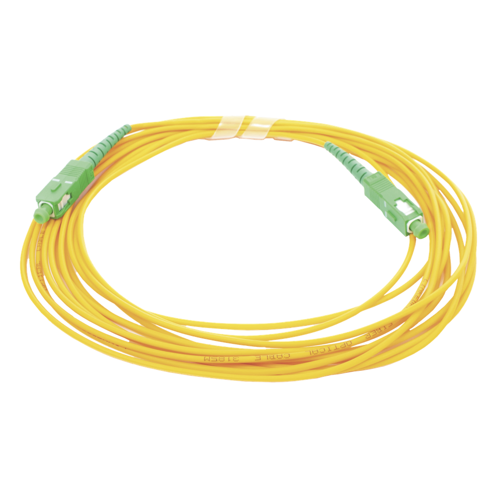 Jumper de Fibra Óptica Monomodo SC/APC - SC/APC Simplex, Color Amarillo, 5 Metros (16.40 Pies)