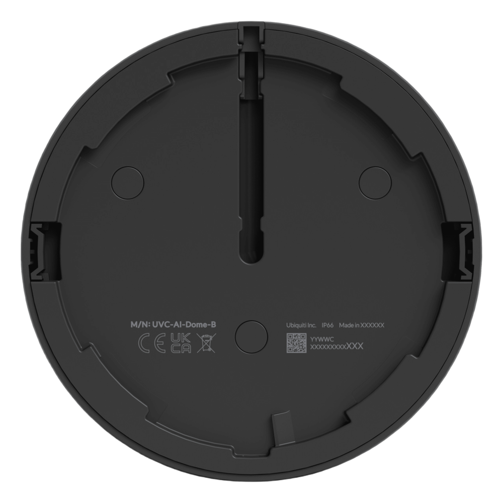 Cámara UniFi Protect G5 AI Dome Negro, Para Interior o Exterior, 4K (8MPX), Ángulo 109.9°. Visión Nocturna IR Hasta 40m, Detecciones Inteligentes de Rostros y Placas, Audio Bidireccional, Protección IP66, Anti-Vandalismo