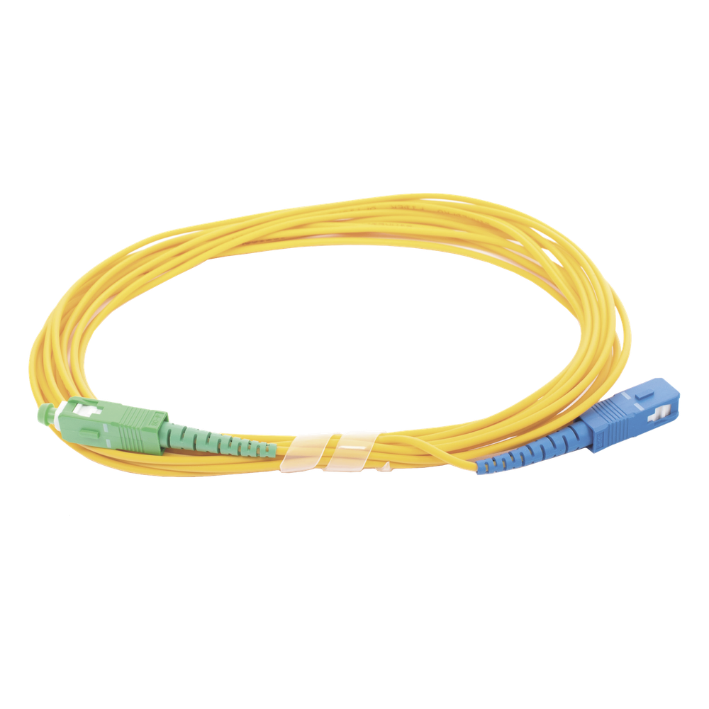 Jumper de Fibra Óptica Monomodo SC/UPC - SC/APC Simplex, Color Amarillo 5 Metros (16.40 Pies)