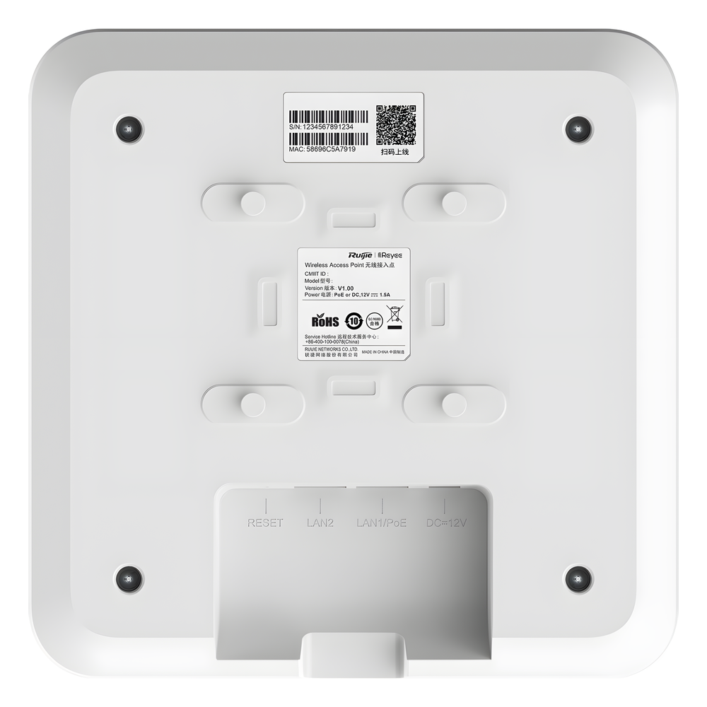 Punto de Acceso Mesh Wi-Fi 6 para Interior, se Instala en Techo o Pared, hasta 512 Usuarios y 1.7 Gbps, Doble Banda 802.11ax MU-MIMO 2x2