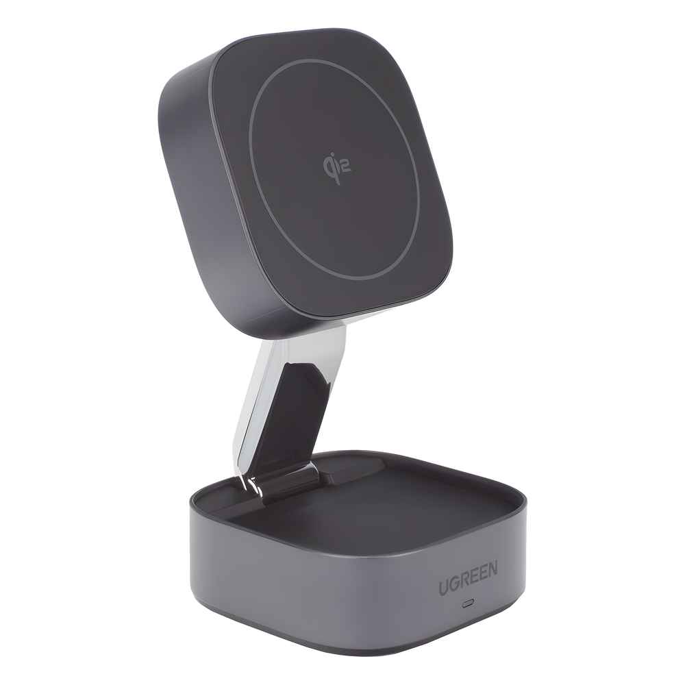 Cargador Inalámbrico 2 en 1 25W / Tecnología Magnética Qi 2 / 15W para Teléfono + 5W para Auriculares / Puerto USB-C 5W / Protecciones Múltiples / Cable USB-C Incluido