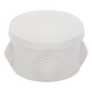 Caja Derivación-Conexión de Plástico Circular con 4 Glándulas de Goma (70 diámetro X 48 alto mm). Para Instalaciones Comerciales,  Residenciales e Industriales. Cerrado a Presión.