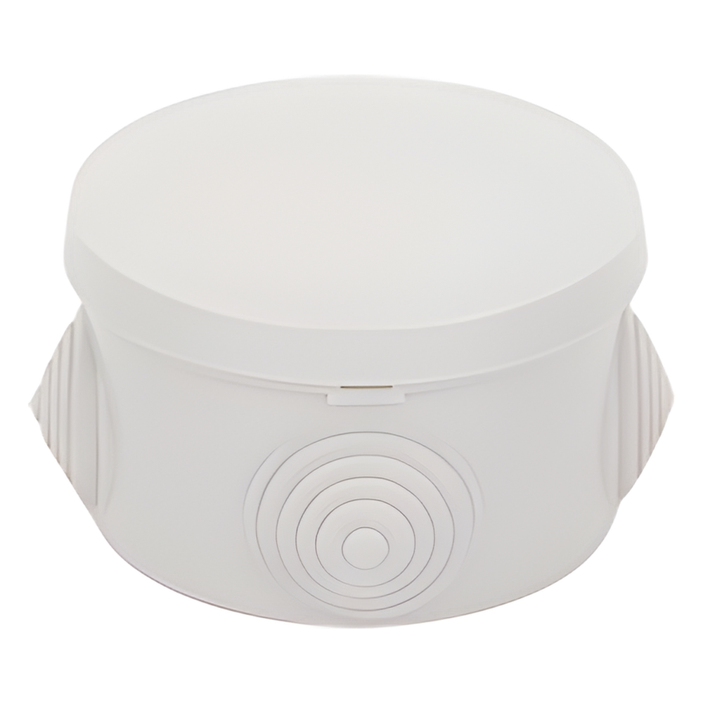 Caja Derivación-Conexión de Plástico Circular con 4 Glándulas de Goma (70 diámetro X 48 alto mm). Para Instalaciones Comerciales,  Residenciales e Industriales. Cerrado a Presión.