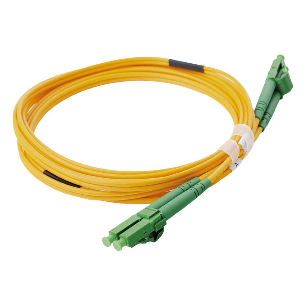 Jumper de Fibra Óptica Monomodo 9/125 LC/APC-LC/APC Duplex PVC, 2.0 mm, Amarillo, 2 Metros (6.56 Pies)