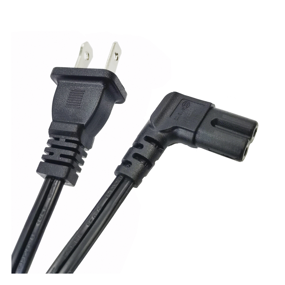 Cable de Alimentación Eléctrica para 120-240 Vca / 1 Metro (3.28 Pies) / 2 Clavijas Tipo Americano / Conector en Forma Tipo L