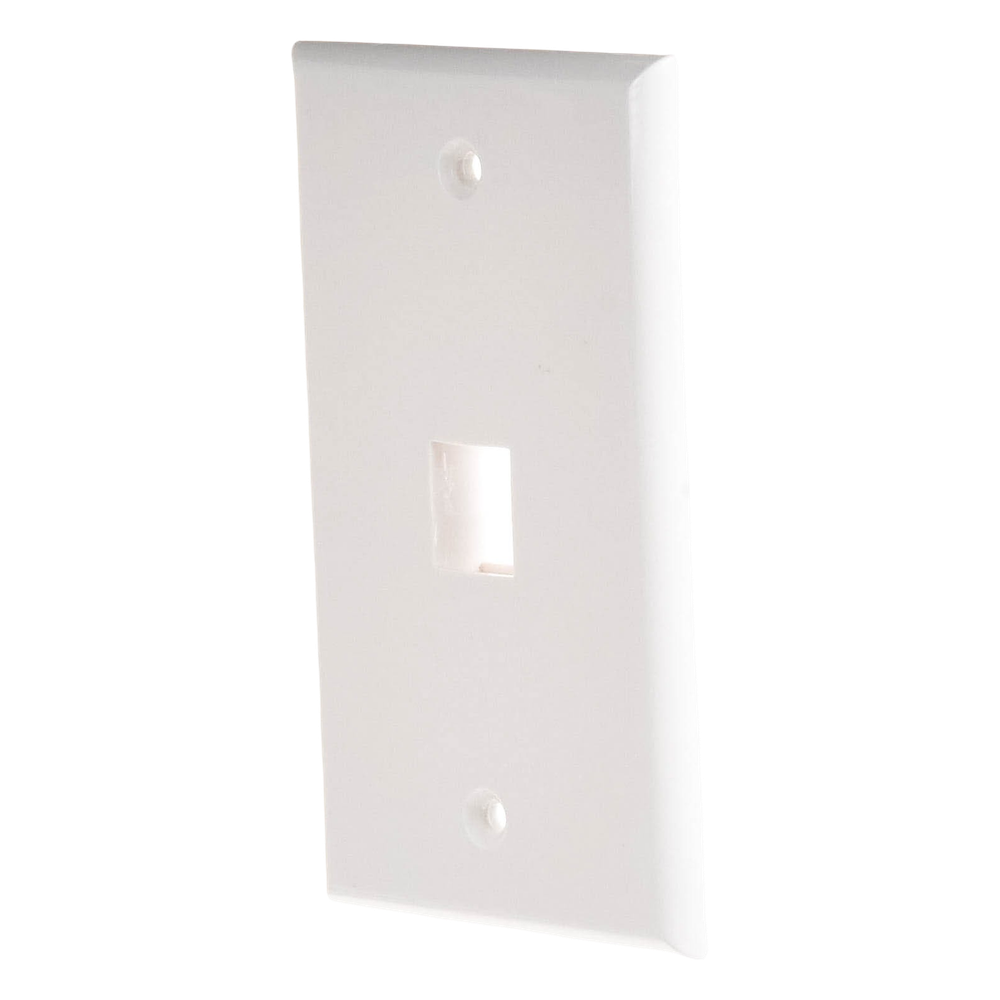 Placa de Pared de 1 Puerto, Keystone, Color Blanco