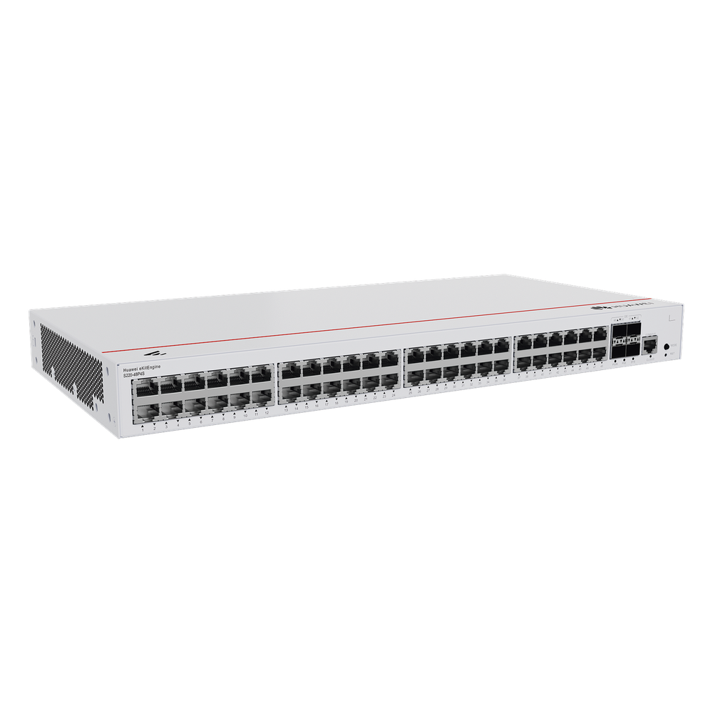 Switch de Acceso Gigabit Administrable PoE Capa 2 / 48 puertos 10/100/1000 Mbps (PoE) / 4 Puertos 1GE SFP Uplink / ERPS / IMGP Snooping / DHCP Snooping / PoE Perpetuo / 380W / Administración Nube Gratis