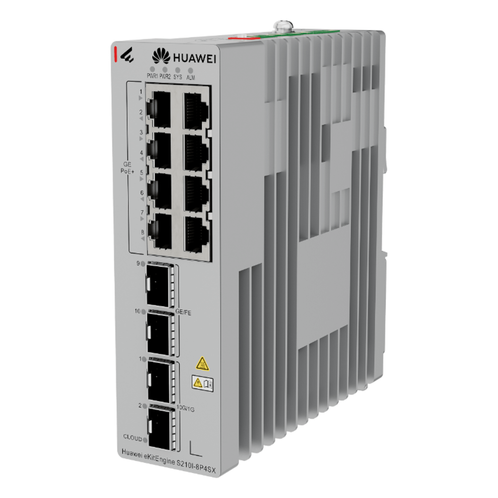 Switch Industrial eKit / 8 Puertos PoE+ Gigabit + 2 SFP + 2 SFP+ / Montaje en Riel DIN / Fuente Redundante 1+1 : 54 a 57 VCD / Libre de licenciamiento / Gestión gratuita desde la Nube / Presupuesto PoE 220 W