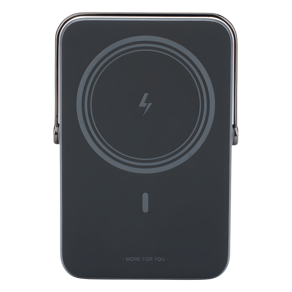Power Bank Serie UNO Inalambrico | 10000mAh | 7.5W/20W  |  Con Emojis de Estado | Carga Rápida USB-C Bidireccional  | Pantalla TFT  Inteligente | Con Holder | Color Grey.