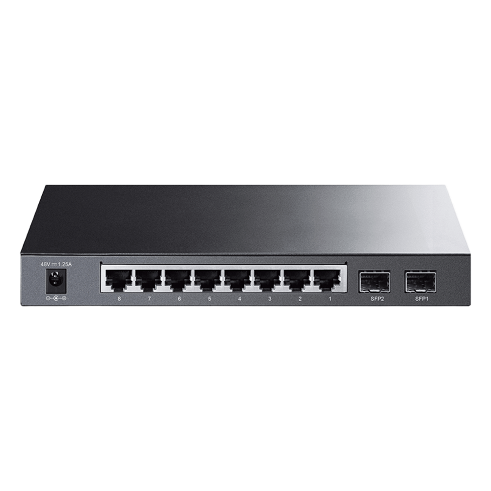 Switch PoE JetStream SDN Administrable 8 puertos 10/100/1000 Mbps + 2 puertos SFP, 8 puertos PoE, 61W, administración centralizada OMADA SDN