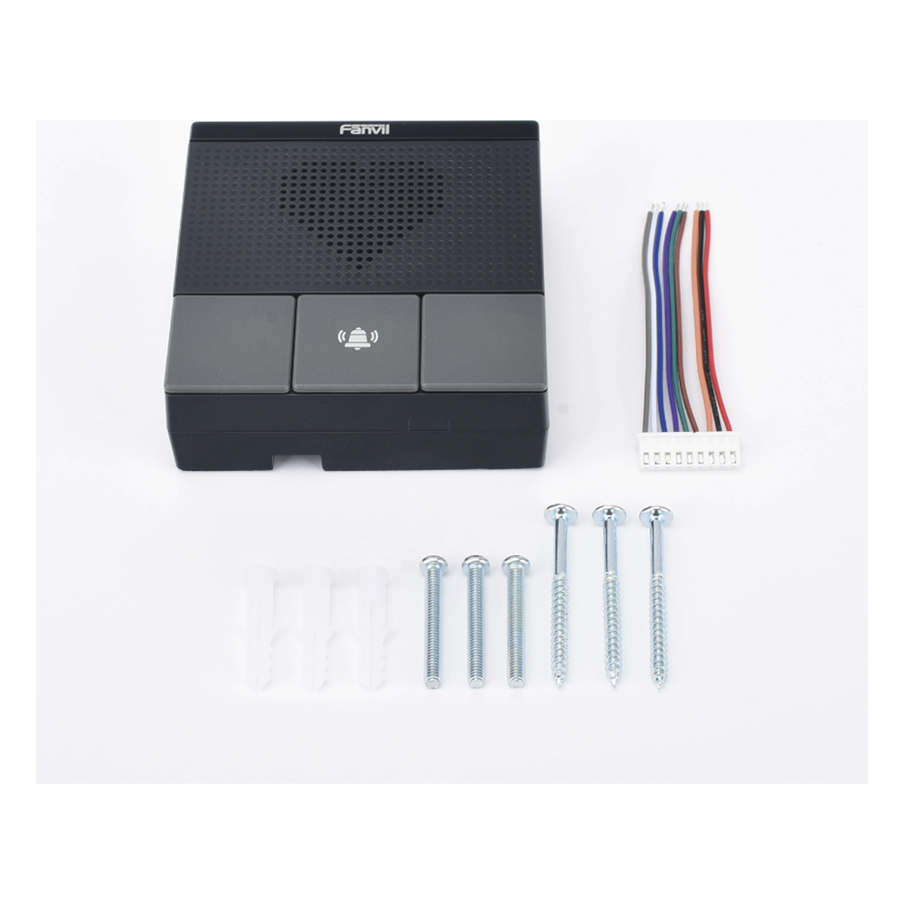 Mini Intercomunicador Wi-Fi para hotelería, hospitales, con diseño elegante, PoE, 3 botones, 1 relevador integrado de salida y entrada.