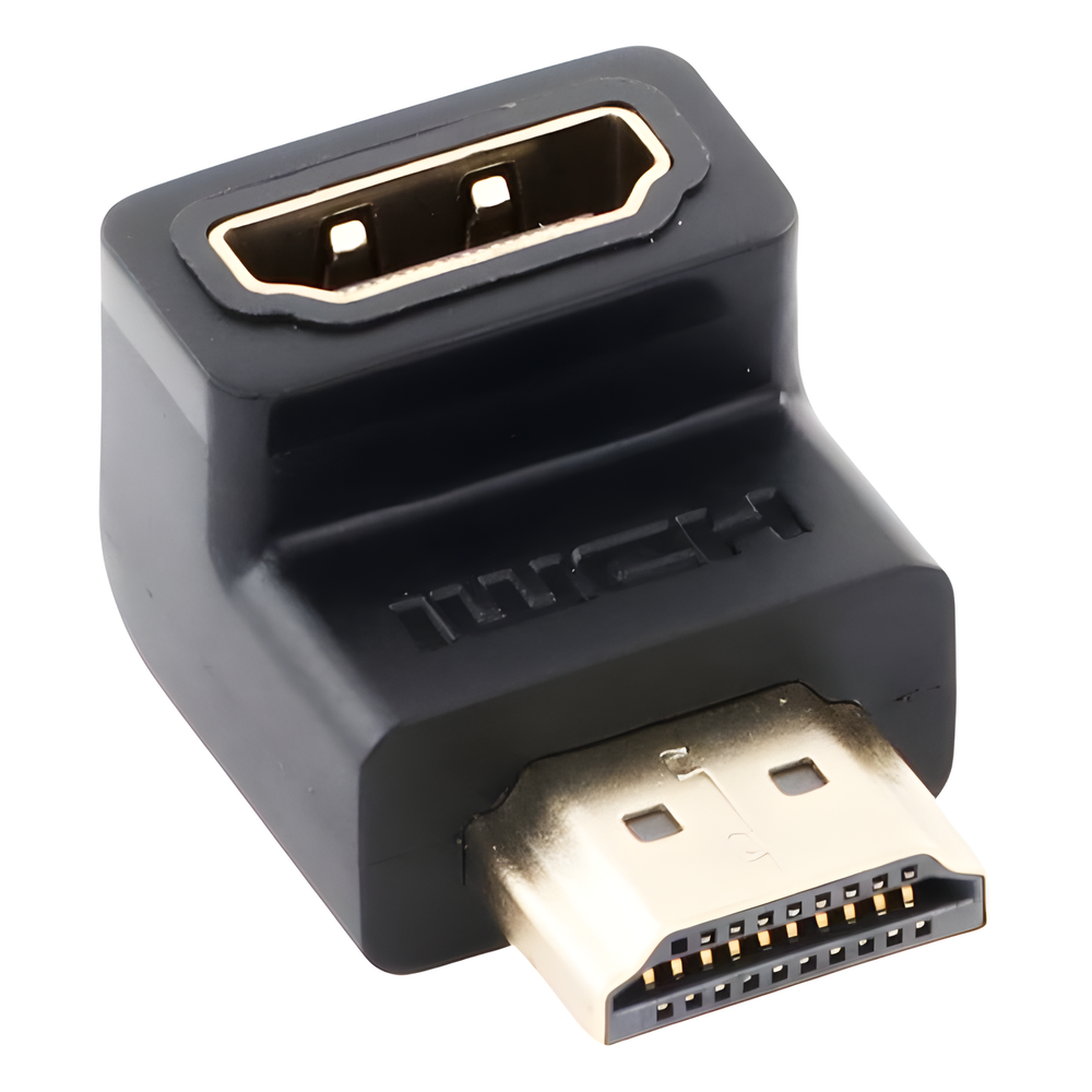 Adaptador HDMI de 90 Grados Macho a Hembra / Hacia Abajo / HDMI 2.0 4K@60Hz / Proporciona Flexibilidad Sin Doblar los Cables HDMI