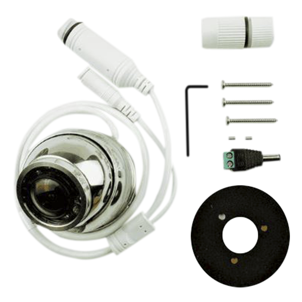 Cámara Marina IP CAM-1 / Resolución 1920x1080 / Lente Gran Angular 1.8 mm / IR LEDs 10 mts / Carcasa Acero Inoxidable 316 / POE o 12V / Compatible con Simrad NSSevo3™/3S™ y NSOevo3™/3S™