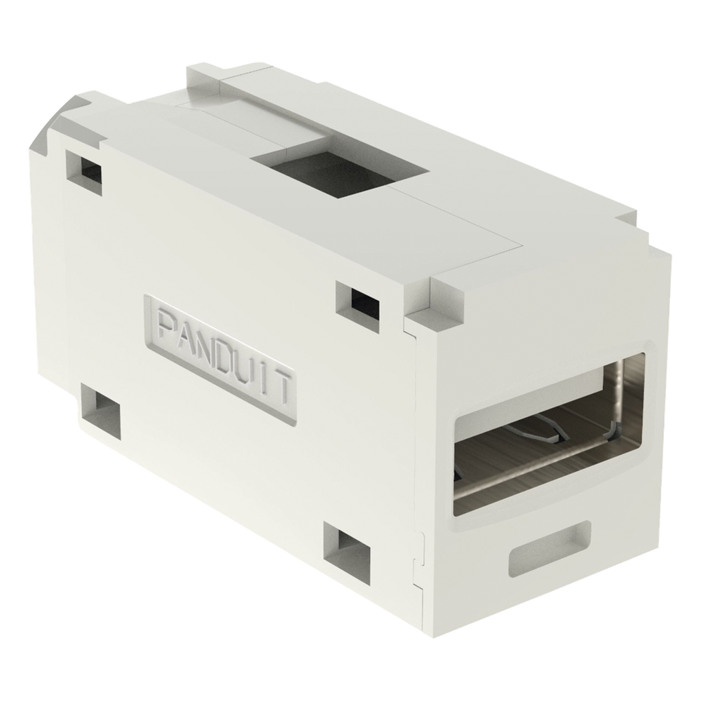 Módulo Acoplador USB 2.0, Hembra a Hembra, Tipo Mini-Com, Color Blanco Mate