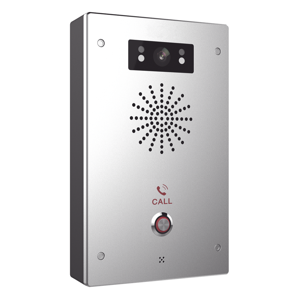 Video Intercomunicador IP / 2 Líneas SIP / Cámara 2MP 1080p / 2 Relevadores / ONVIF / IP65 e IK10 / PoE 802.3af / Audio HD / Visión Nocturna IR / -40°C a 70°C