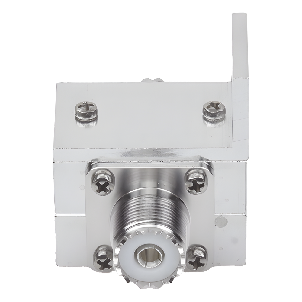 Protector RF Coaxial Contra Descargas Atmosféricas Para 1.5 a 700 MHz Con Ceja Lateral y Conectores UHF Hembra