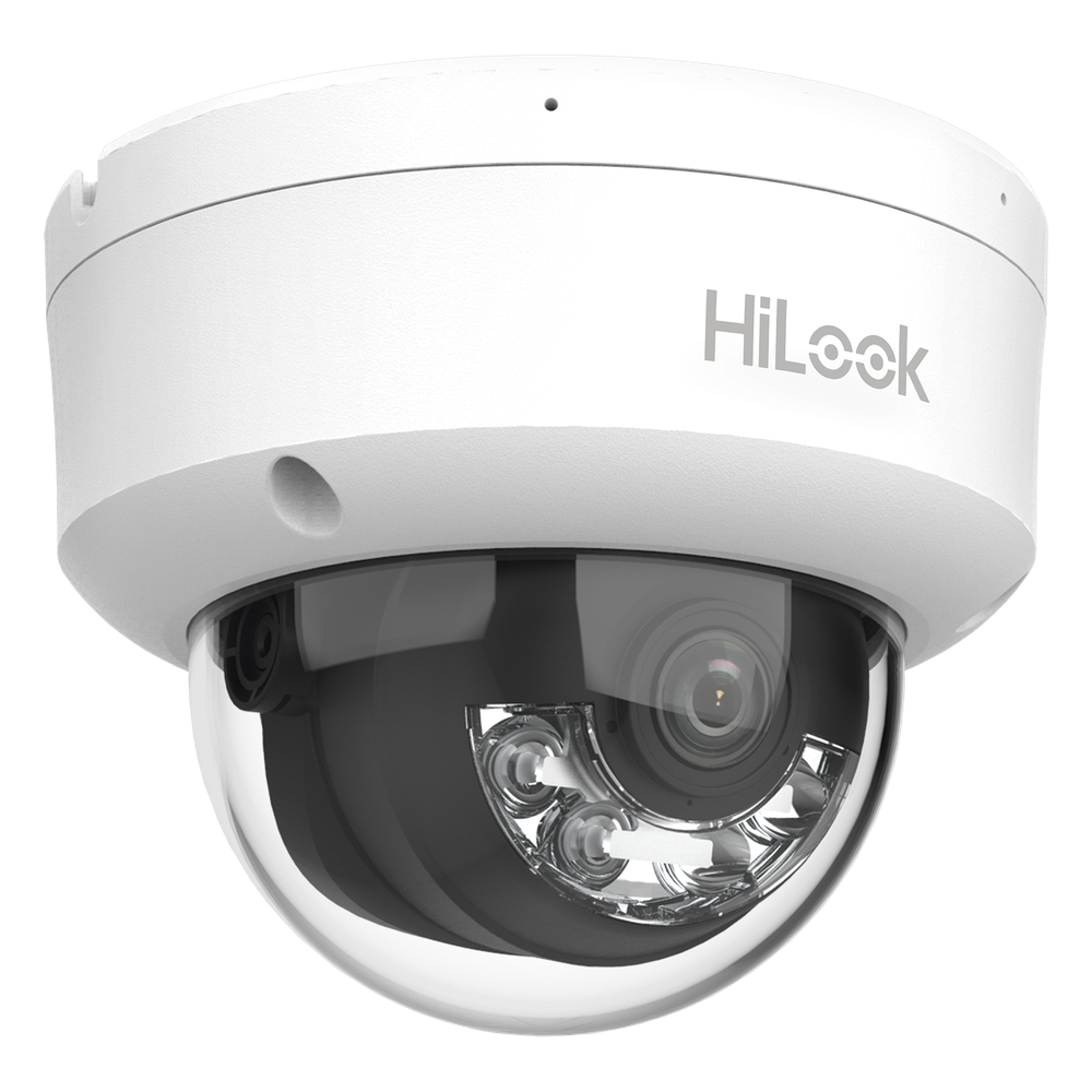 [Dual Light] Domo IP de 2 Megapixel (1080p) / Lente 2.8 mm / 20 mts IR + 15 mts Luz Blanca / Micrófono Integrado / ACUSENSE Lite / Uso en interior / PoE / dWDR / H.265+ / ONVIF