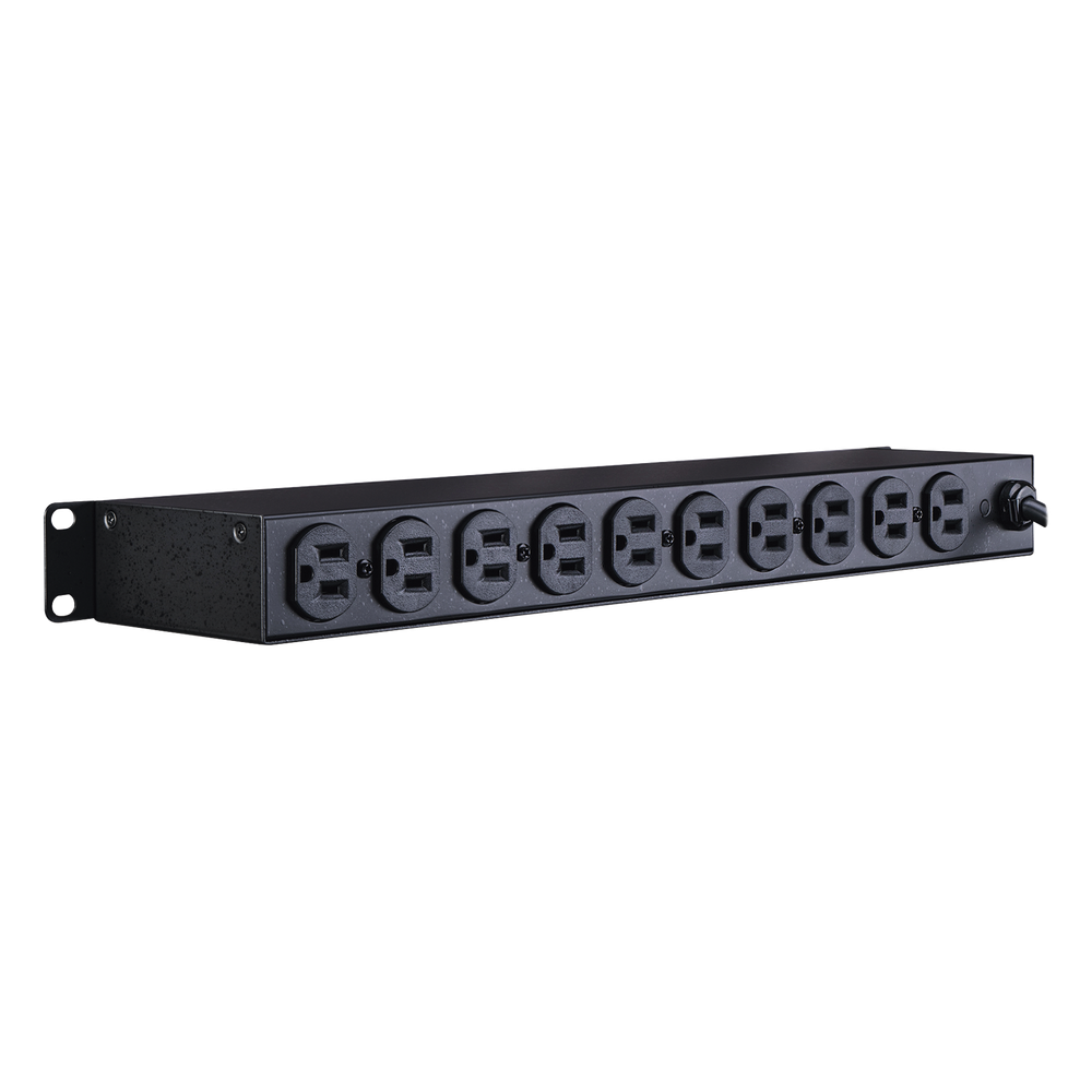 PDU Básico Para Distribución de Energía, Con 10 Tomas NEMA 5-15R Traseras, 1UR, 15 Amp, 120 Vca