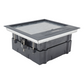 Caja de Piso para Dos Módulos Universales (Socket M2), para Alimentación Eléctrica y Redes de Datos (11000-33401) No Incluye Faceplates