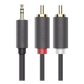 Cable Adaptador de 3.5mm Macho a 2 RCA Macho / 3 Metros (9.84 Pies) / Color Gris / Blindaje Múltiple / ABS / Alta Calidad