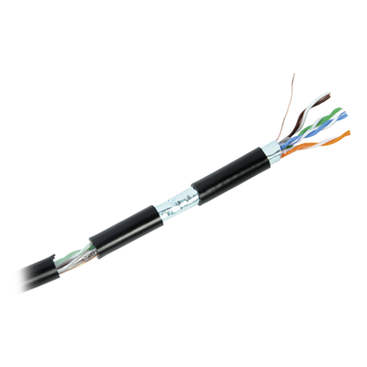 Bobina de cable de 305 m, Cat5e , FTP, blindado, para intemperie, color negro, UL, para aplicaciones en video vigilancia, redes de datos (Carrete Easy Pull)