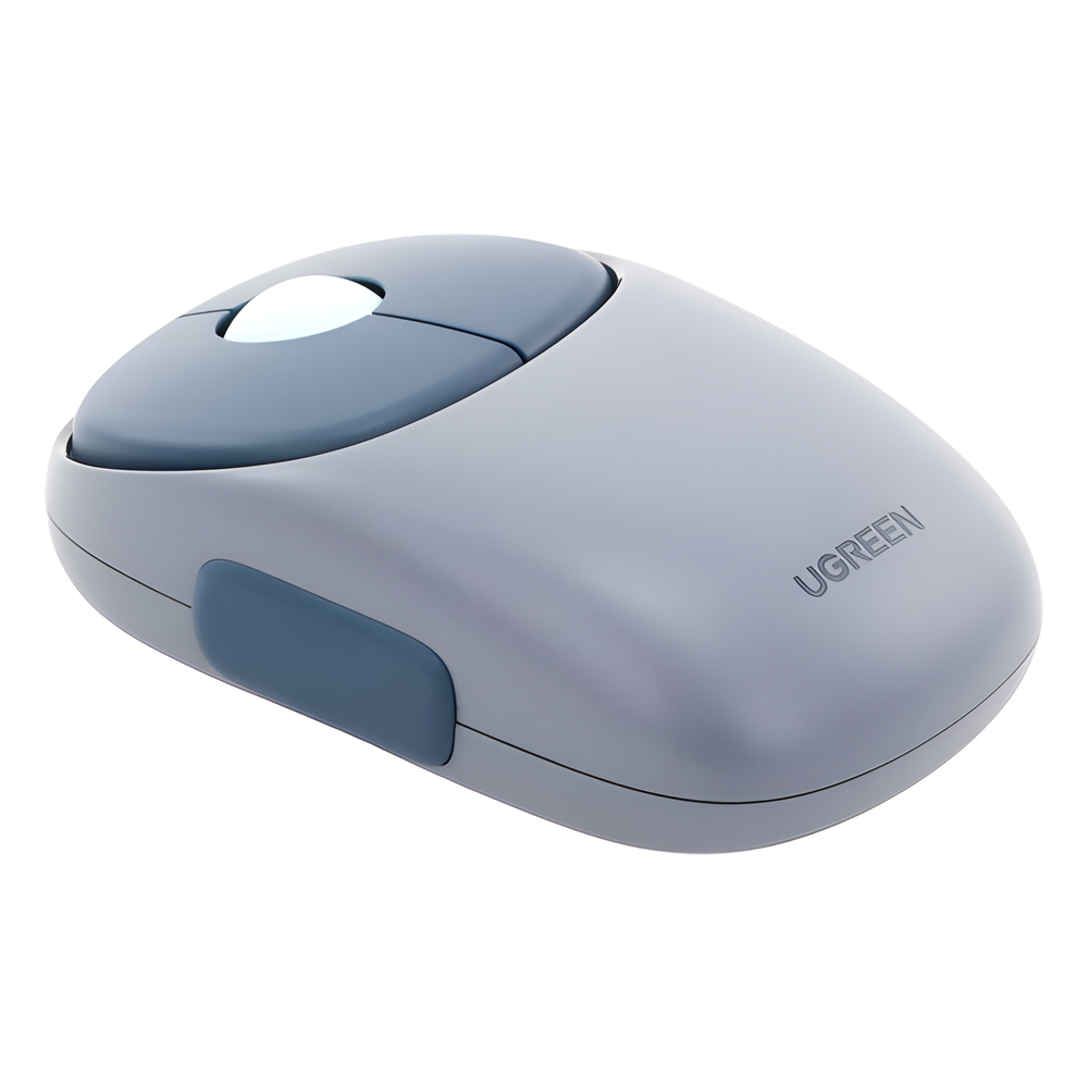 Mouse Inalámbrico FUN | Recargable| 2.4G & Bluetooth | 4 Niveles de DPI | Silencioso | Ergonómico | 5 Botones | Compatible con Windows, macOS 10.5, Android iOS Linux y Chrome OS | Color Azul.