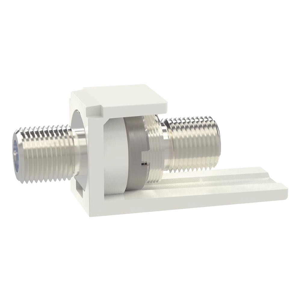 Módulo Acoplador Coaxial Tipo F, Mini-Com, de 75 Ohms, 3.0 GHz, Color Blanco
