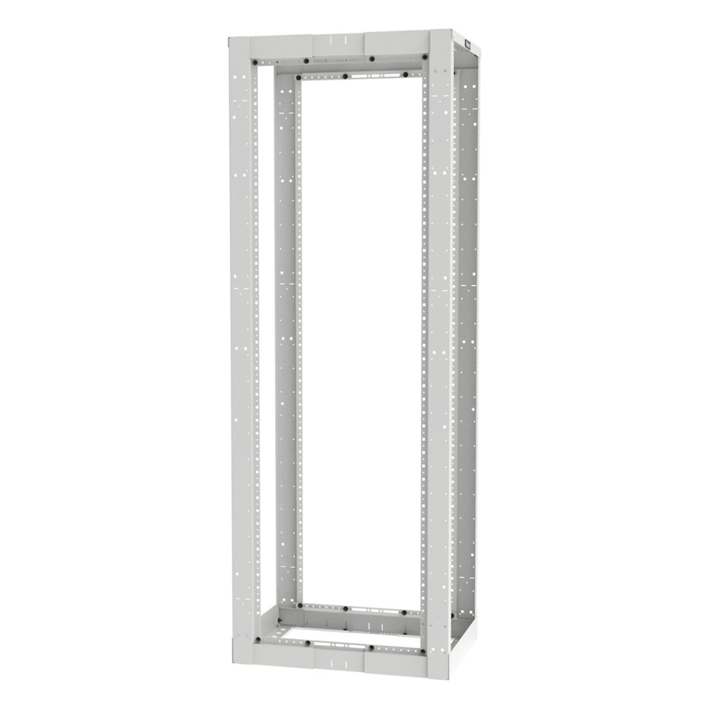 Rack de Cuatro Postes Estándar de 19", Rieles Roscados #12-24, Profundidad Ajustable de 23 a 42 in, 45 Unidades de Rack, Color Blanco