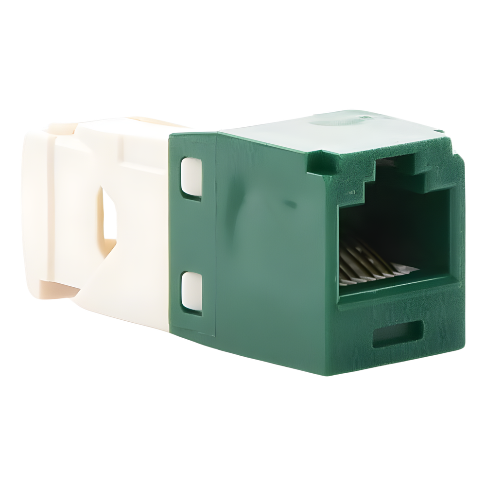 Conector Jack RJ45 Estilo TG, Mini-Com, Categoría 6, de 8 Posiciones y 8 Cables, Color Verde