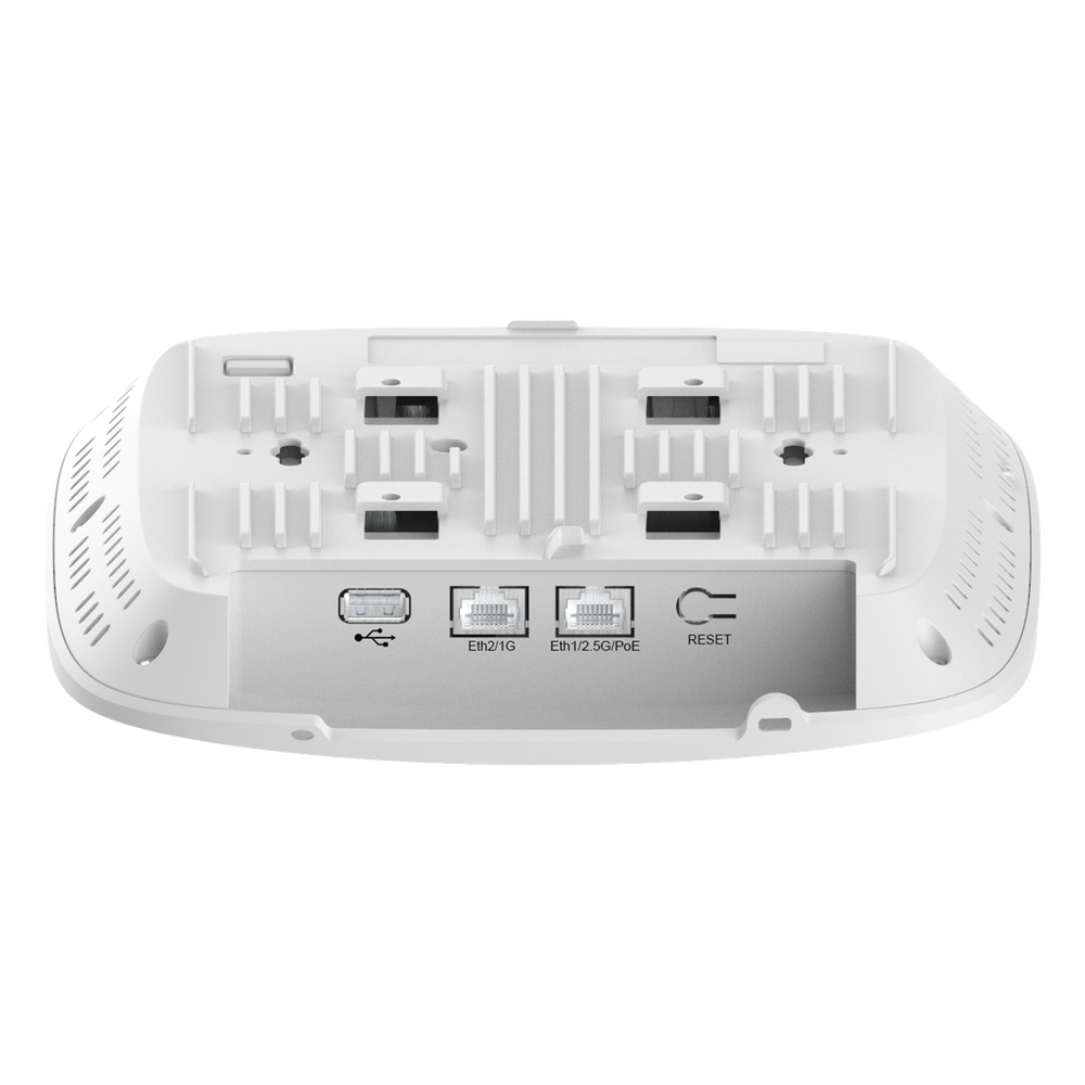 Punto de Acceso Empresarial Wi-Fi 6/6E XE3-4 / 3 Radios (2.4, 5 y 6 GHz) Definidos por Software (SDR) / Hasta 1,500 Clientes / Gestión desde la Nube cnMaestro / Seguridad WPA3 / Montaje en Techo o Plafón / Alimentación PoE