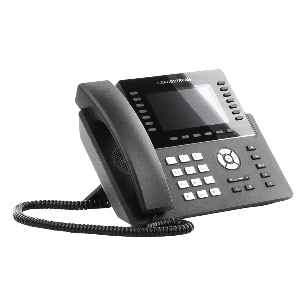 Teléfono IP Wi-Fi, Grado Operador, 14 líneas SIP con 6 cuentas, pantalla LCD  5", puertos Gigabit, Bluetooth, PoE, codec Opus, IPV4/IPV6 con gestión en la nube GDMS