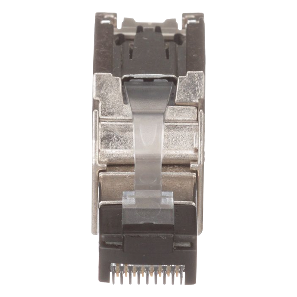 Plug RJ45 Blindado, Instalación Recta, Terminación en Campo Certificable, Compatible con Cat5e, Cat6 y Cat6A, Color Plata