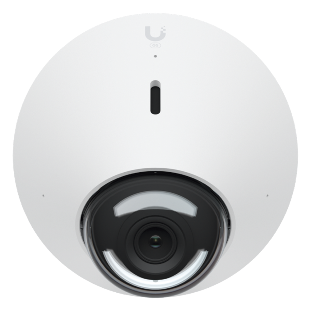UniFi Protect Cámara G5 Dome  para interior/exterior / 2K (4MPX), ángulo 102.4°, visión nocturna IR hasta 9 mts / detecciones inteligentes / audio bidireccional / resistente a la intemperie IPx4 / antivandálica IX08