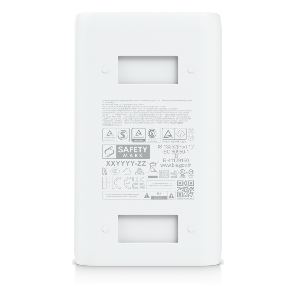 Adaptador PoE++ / 48V DC @ 1.25A/ hasta 60W / Gigabit LAN / Protecciones de Sobretensión