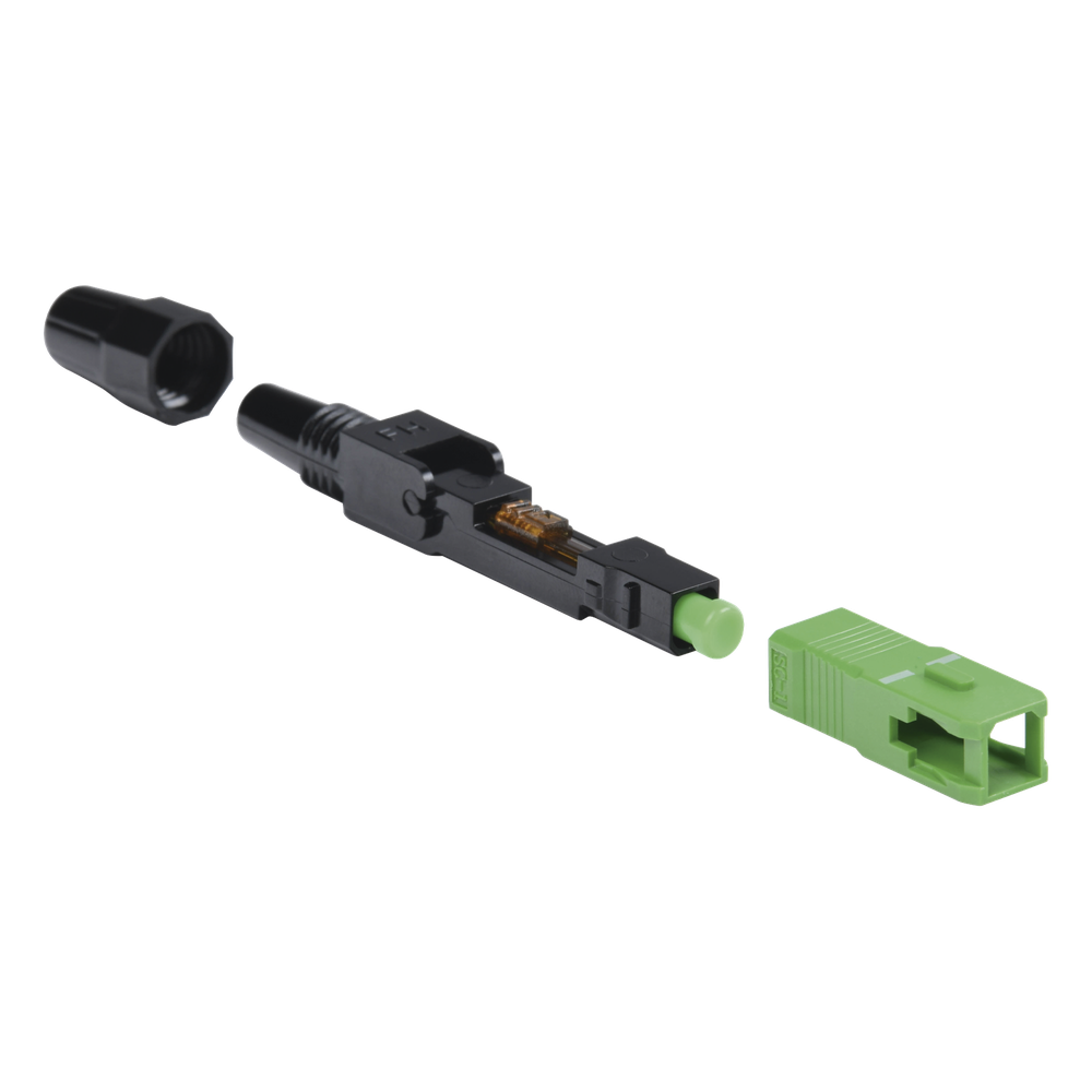 Conector Rápido de Instalación en Campo, Monomodo, SC/APC, Pre-Pulido, Re-Terminable, Ideal para Aplicaciones FTTx