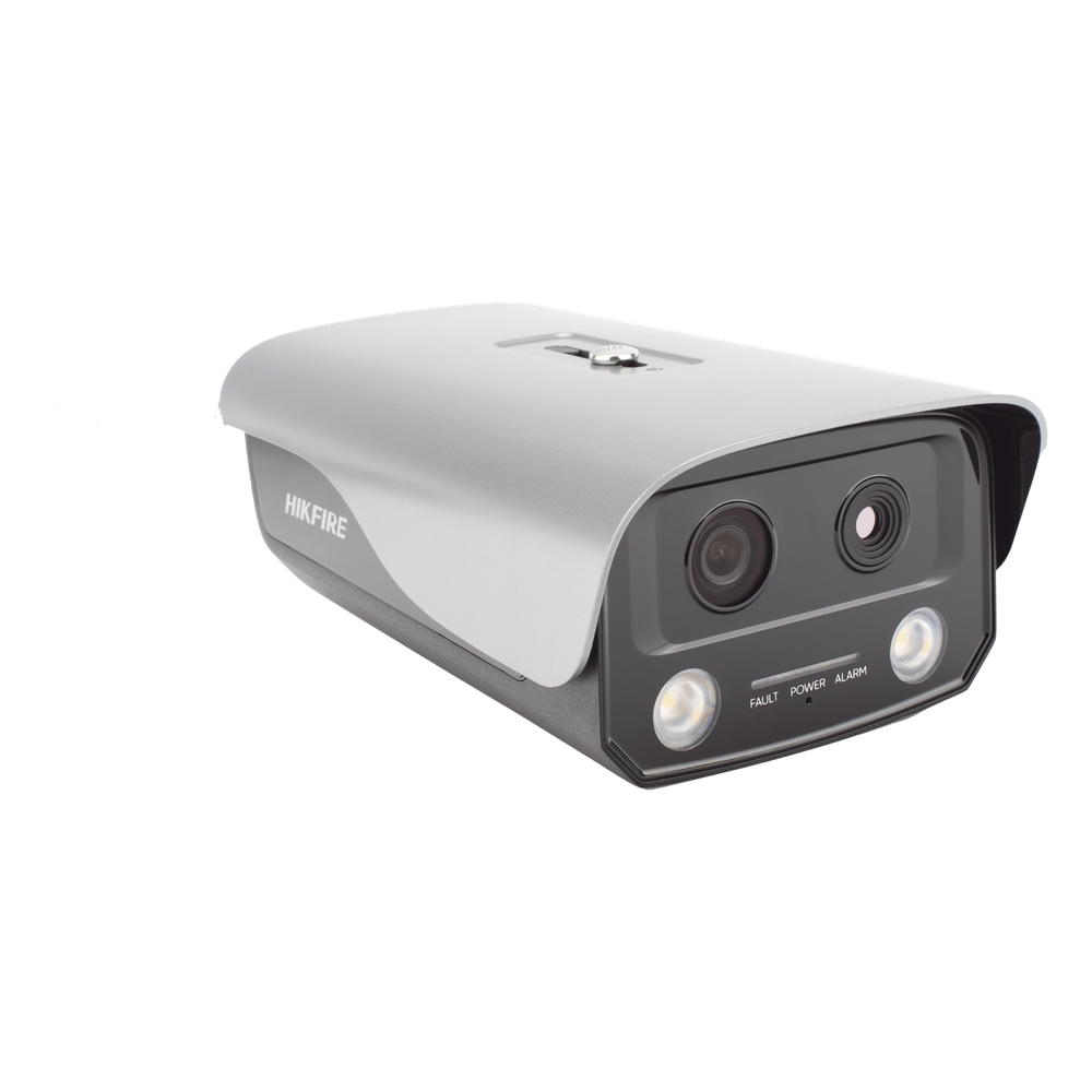(HikFire) Cámara IP de Detección Térmica de Incendios / Detección de Llamas y Temperaturas Anormales / 4 Megapíxel (Lente Óptico) + 1 Megapíxel (Lente Térmico) / Compatible con Hik-Connect