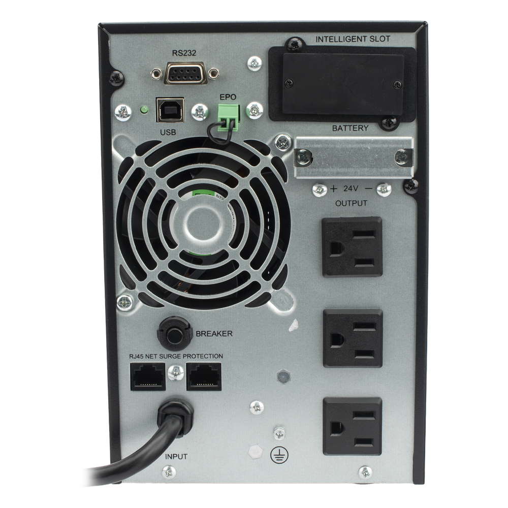 UPS 1000VA/900W  Online Doble Conversión /Pantalla LCD / 3 tomas 5-15R / Regulación de Voltaje / Protección RJ45