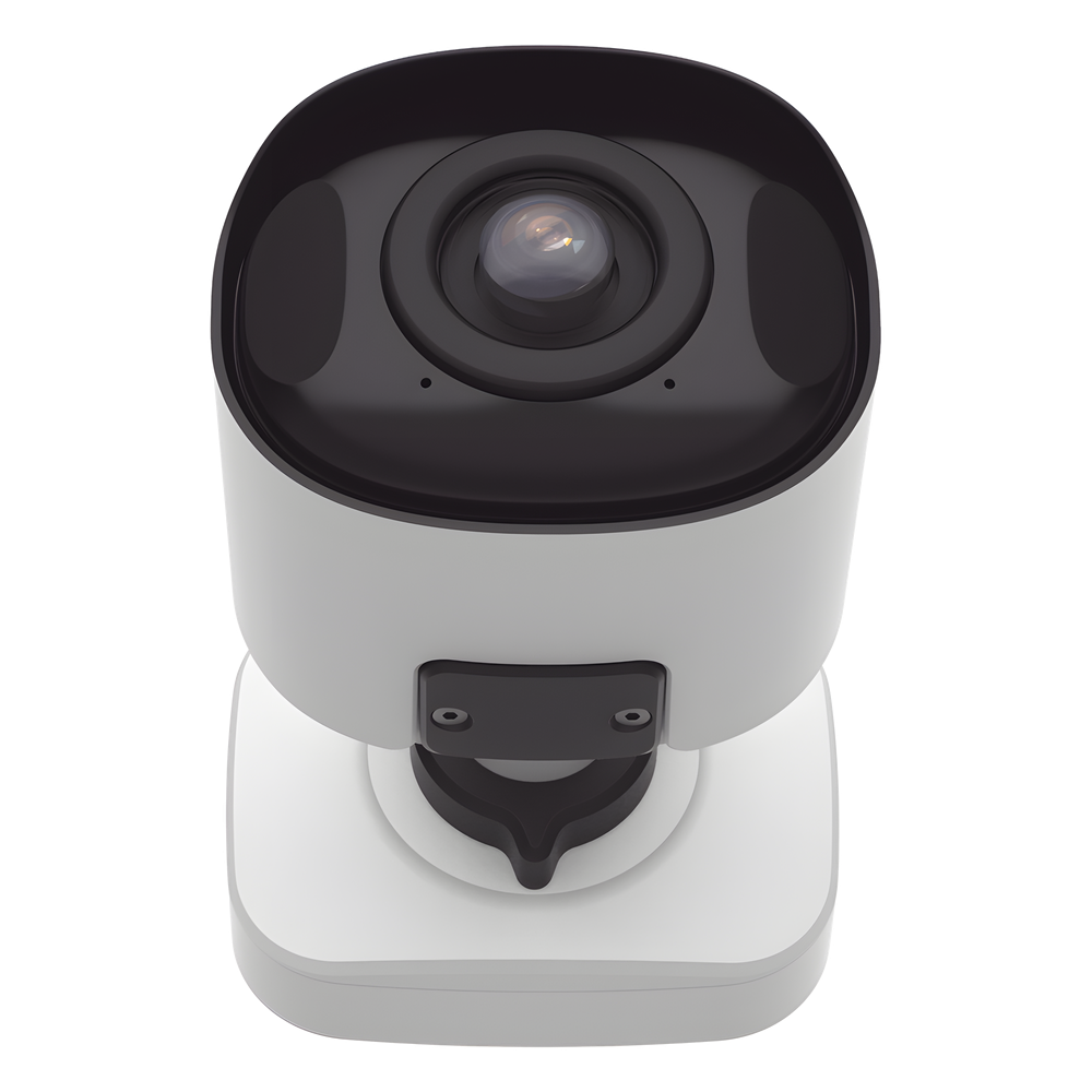 Cámara Bullet de Red Mini Panorámica 180° AI / 4K / Super WDR 120dB / Micrófono Integrado / IP67-IK10 / Soporte PoE / Almacenamiento 1TB / Analítica IA VCA 8 Modos